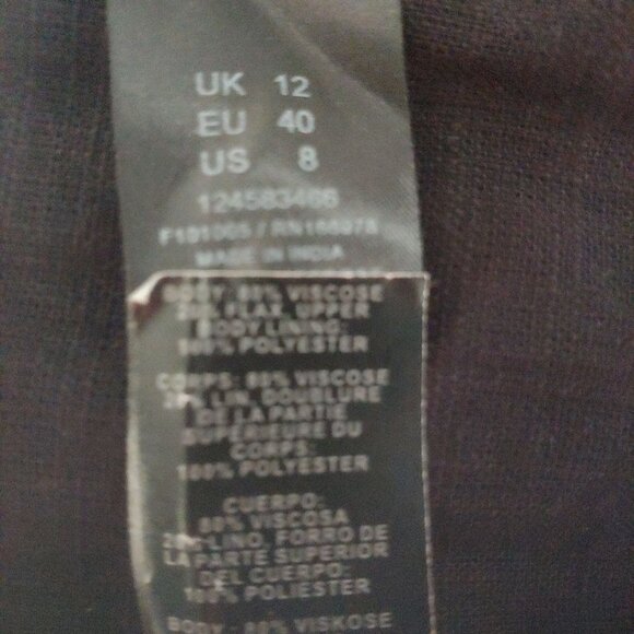 Asos Flax Blend Baby Doll Sleeveless Witchy FairyGoth Vamp Maxi Dress 8 - Picture 11 of 11